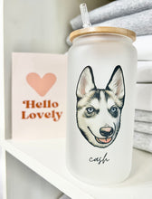 Load image into Gallery viewer, Pet Portrait Frosted Glass Can COLOUR (16oz)
