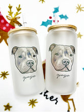 Load image into Gallery viewer, Pet Portrait Frosted Glass Can COLOUR (16oz)
